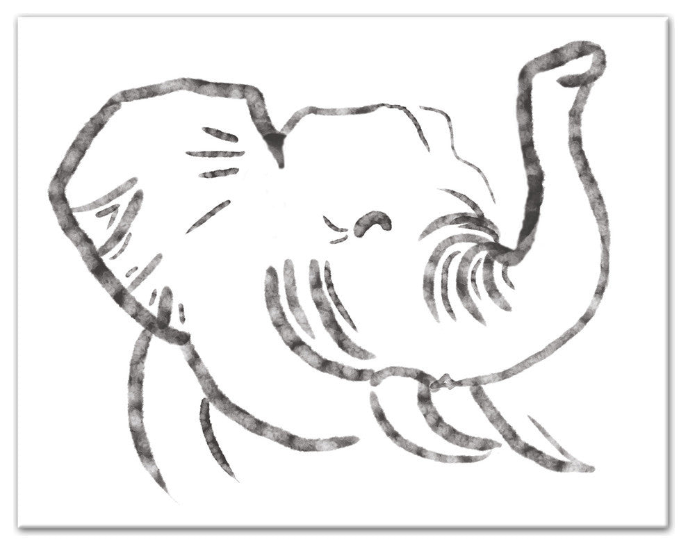 Happy Elephant 11x14 Canvas Wall Art