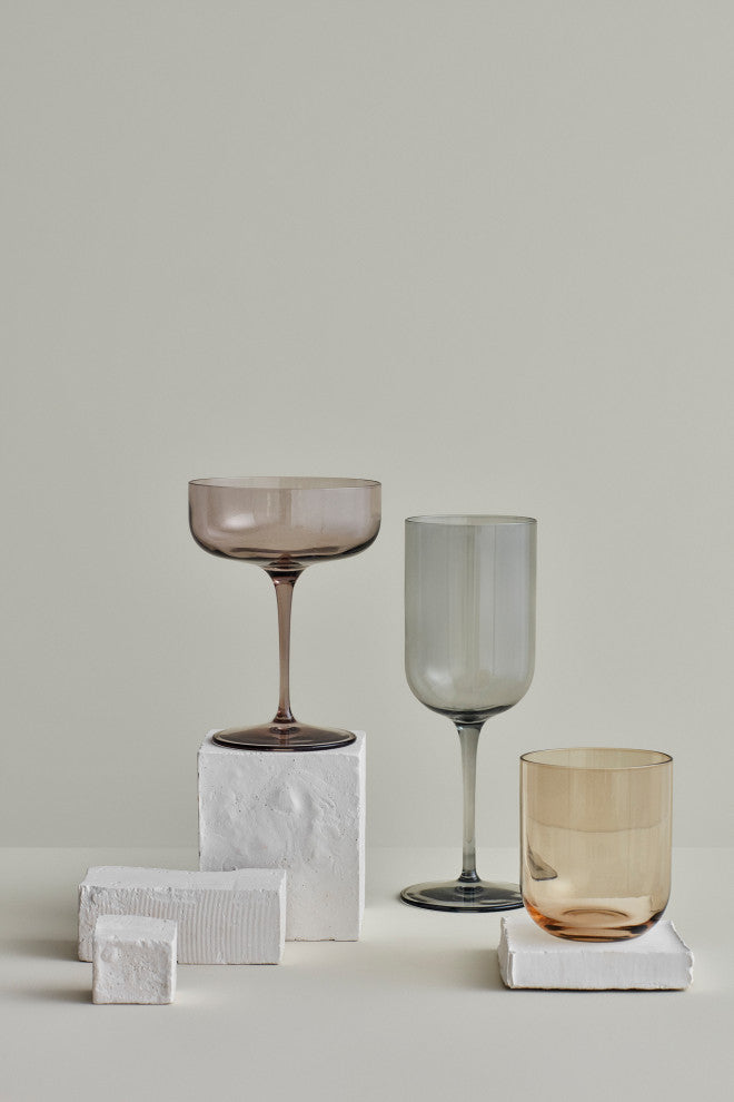 Fuum Champagne Saucer Glasses Set of 4, Smoke
