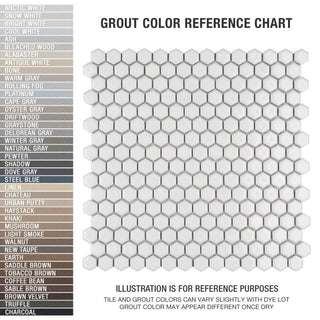 Colmena Hex Porcelain Floor and Wall Mosaic Tile, Glossy White
