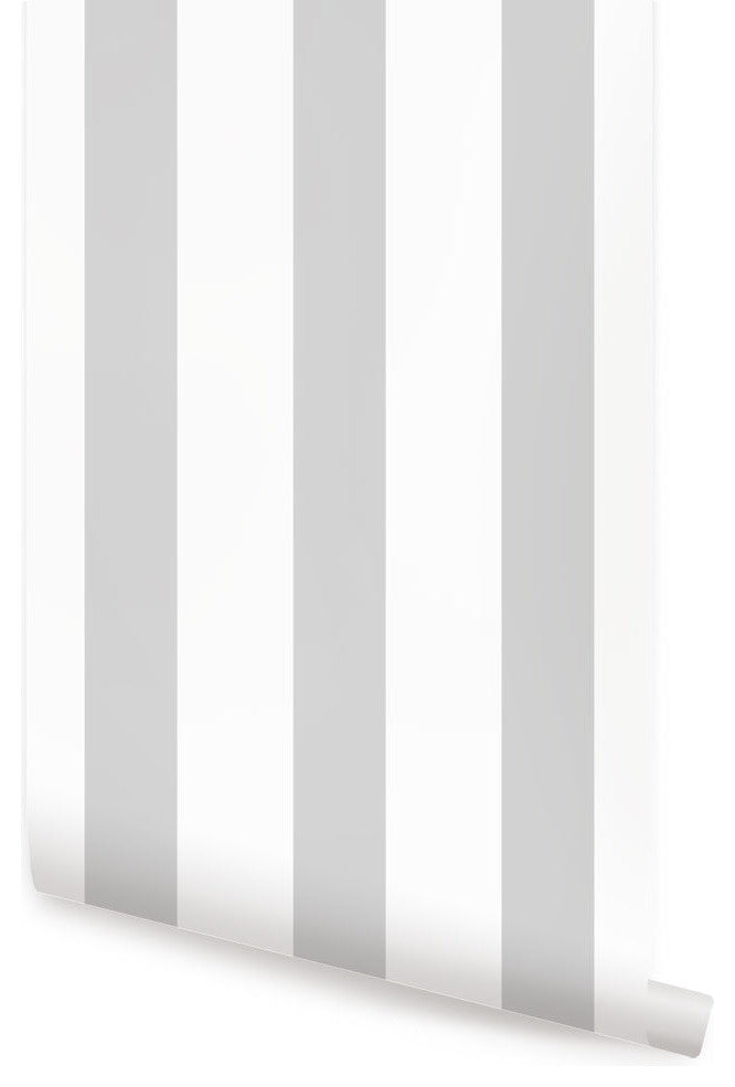 Vertical Stripe Peel and Stick Vinyl Wallpaper, Gray, 24"w X 60"h