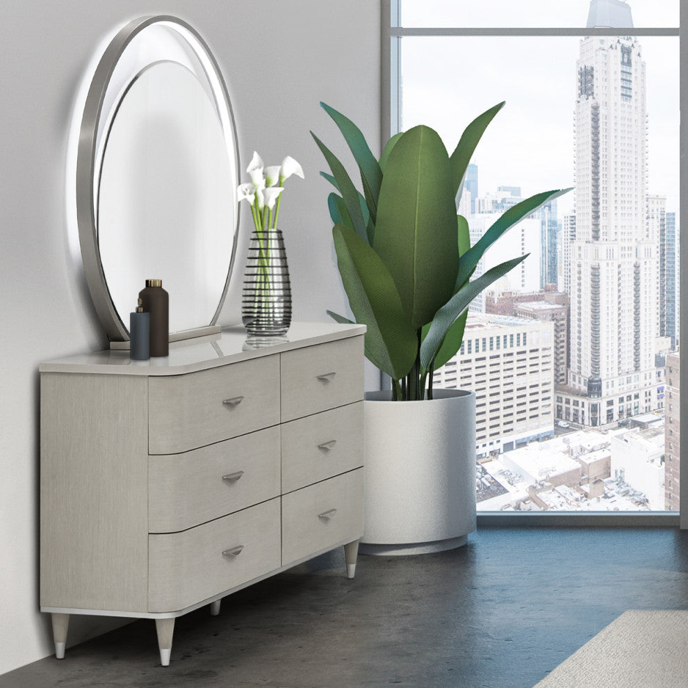 Eclipse Dresser and Mirror - Moonlight Gray