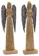 Carved Wood Angel Statue, Set of 2