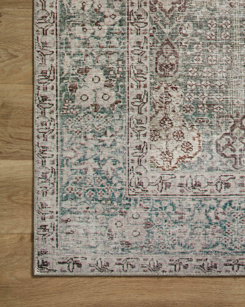 Chris Loves Julia x Loloi Jules Emerald / Antique Ivory 3''-6" x 5''-6" Accent Rug