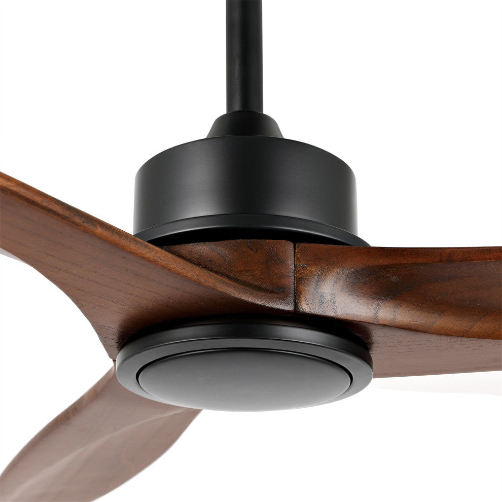 60" 3-Blade Reversible DC Motor Ceiling Fan With Remote, Black