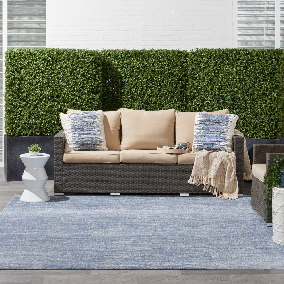 Nourison Essentials 9' x Square Blue/Grey Outdoor Area Rug