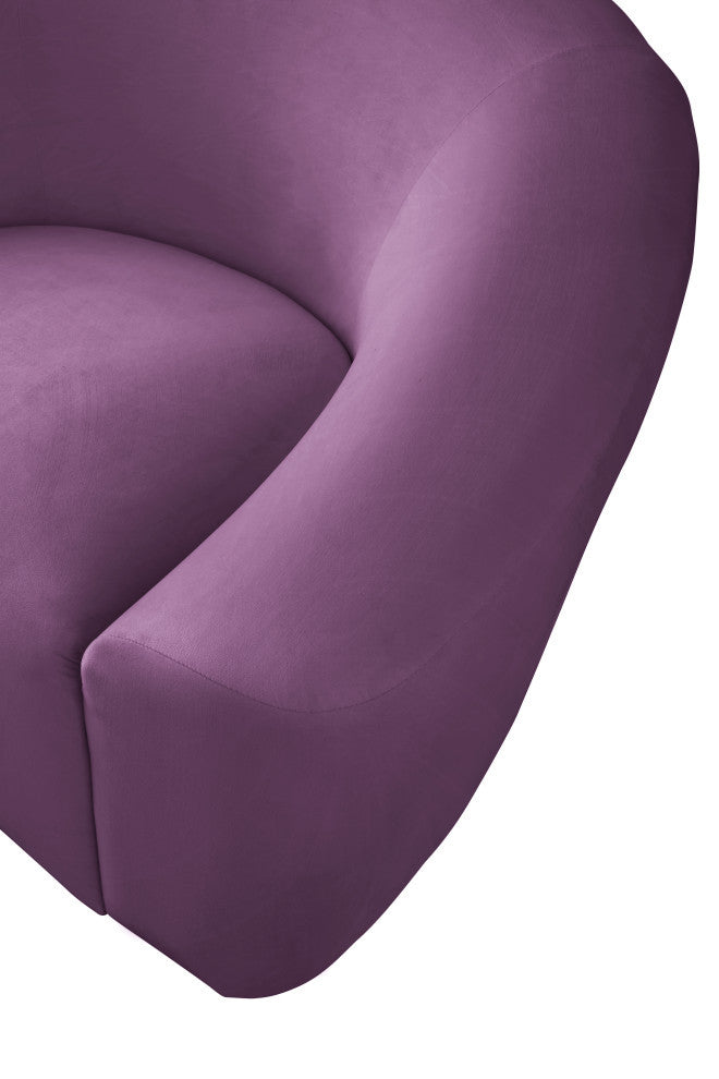 Riley Velvet Upholstered Rounded Chair, Purple