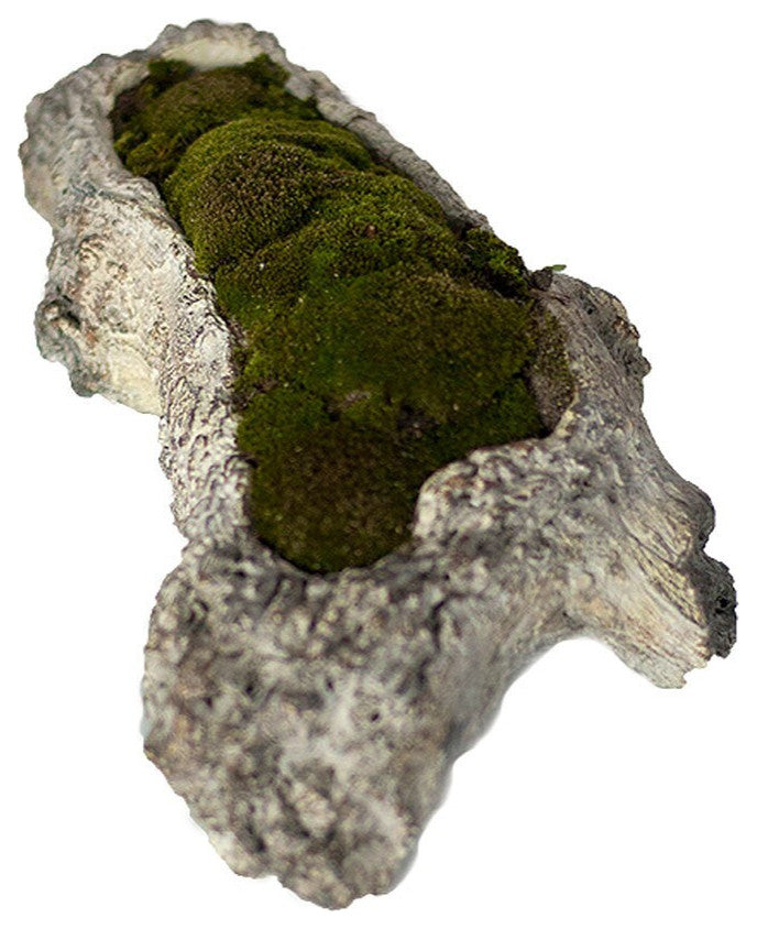 Faux Bois Cement Log Planter - Medium