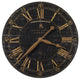 18" London Round Brass Pendulum Wall Clock, Black Crackled Face Old World