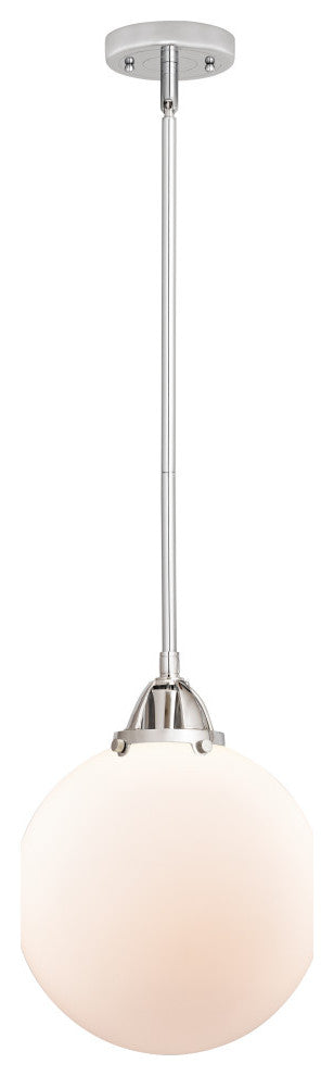 Beacon Mini Pendant, Polished Chrome, Matte White, Matte White