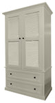 Modern Oak Extra Wide Wooden Wardrobe With Shutter Doors, Medium Oak