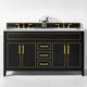 The Monaco Bathroom Vanity, Black Onyx, 60", Double Sink, Freestanding