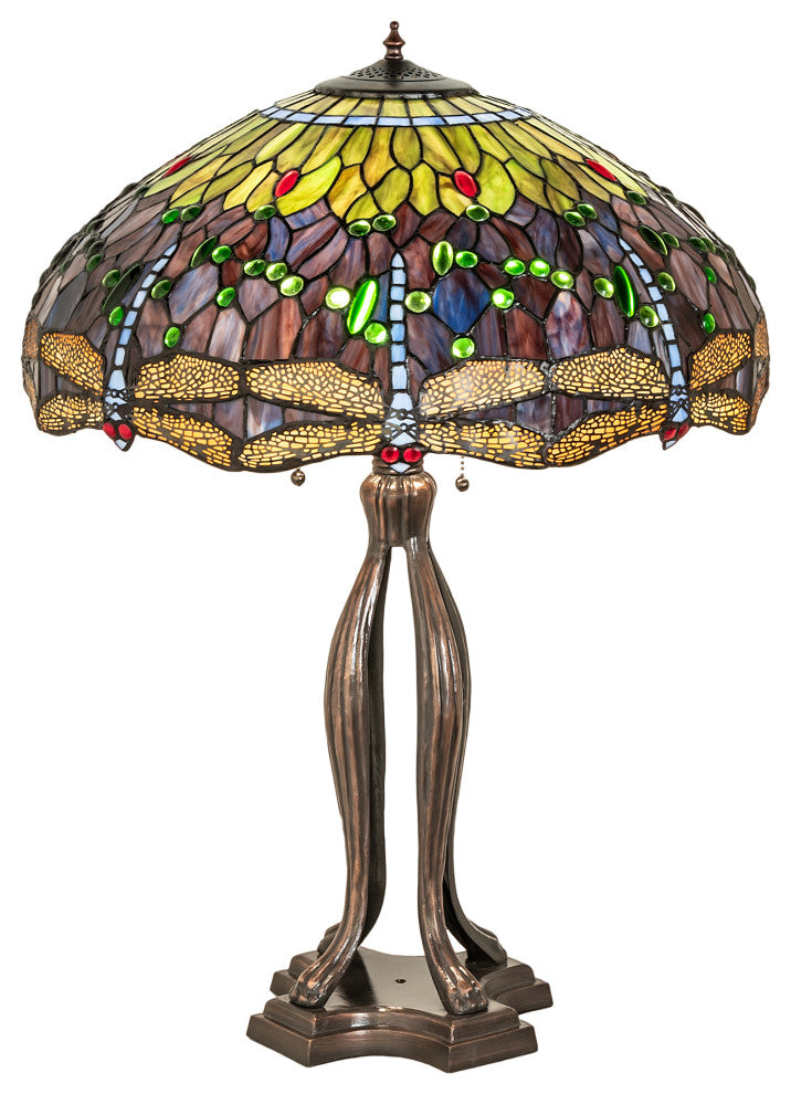 33 High Tiffany Hanginghead Dragonfly Table Lamp
