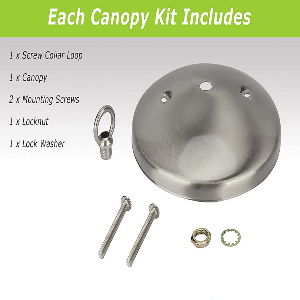 21523-14 Light Fixture Canopy Kit, 5" Dia., Brushed Nickel 4 Pack