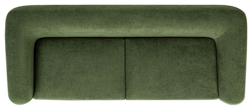 Alpine 90.5" Sherpa Sofa, Moss Green Fleeced Teddy