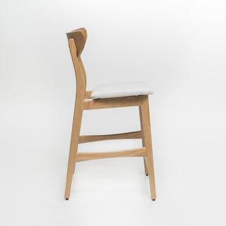 GDF Studio Molle Mid-Century Design Counter Stools, Beige/Oak, Set of 2