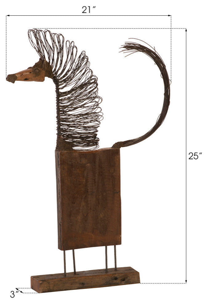 Wire Horse Sculpture, Big Body