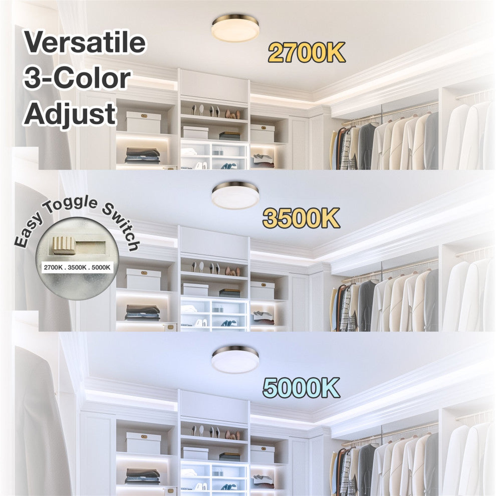 Kira Home Luna 11" Flush Mount Ceiling Light, Integrated 25W LED, Frosted Glass