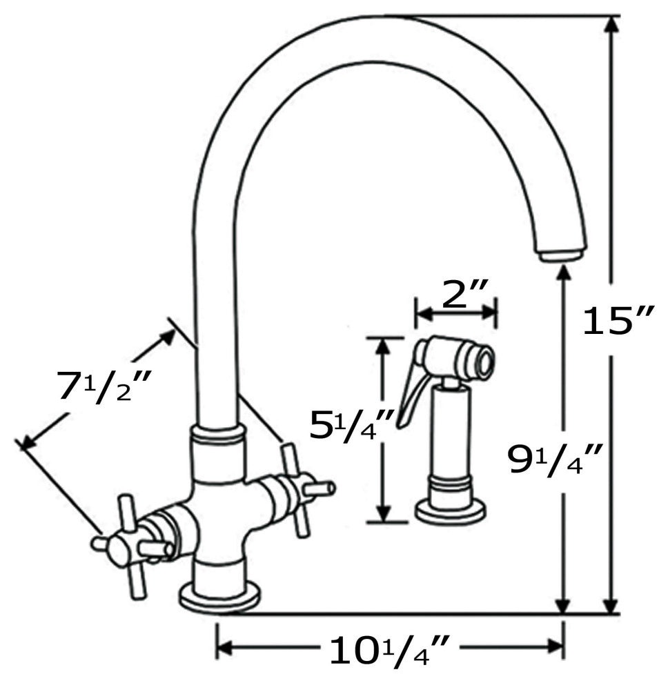 Whitehaus 3-03954SS85-BN Modern Goose Neck Kitchen Faucet In Brushed Nickel