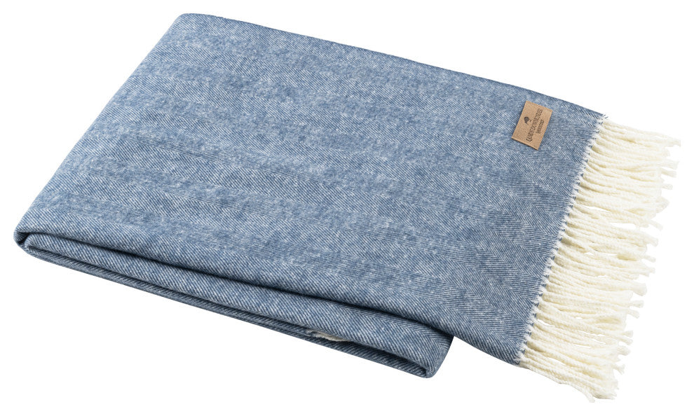 Italian Herringbone Throw, Harbor