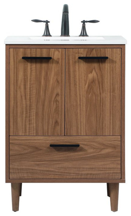 Bailey 19" Modern Walnut Brown-Light Bathroom Vanity