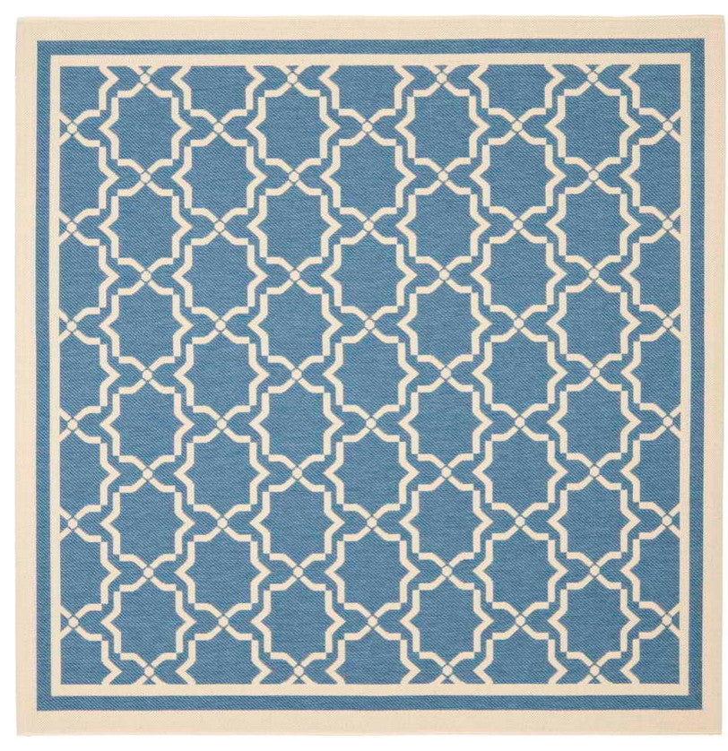 Safavieh Courtyard Cy6916-243 Blue, Beige Area Rug, 7'x7' Square