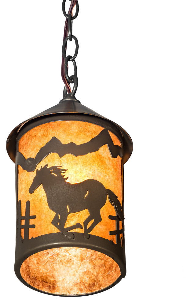 6 Wide Running Horses Mini Pendant
