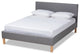 Aneta Modern and Contemporary Gray Fabric Upholstered King Size Platform Bed