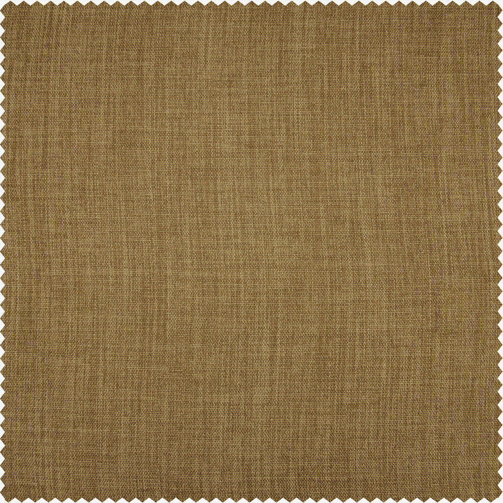 Faux Linen Grommet Room Darkening Curtain Single Panel, Butterscotch, 50w X 84l