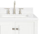 Ariel Cambridge 36" Right  Single Rectangle Sink Vanity, Carrara Quartz, White