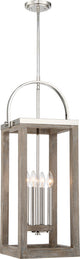Nuvo Bliss 2-Lights Driftwood Polished Nickel Accents Pendant Light