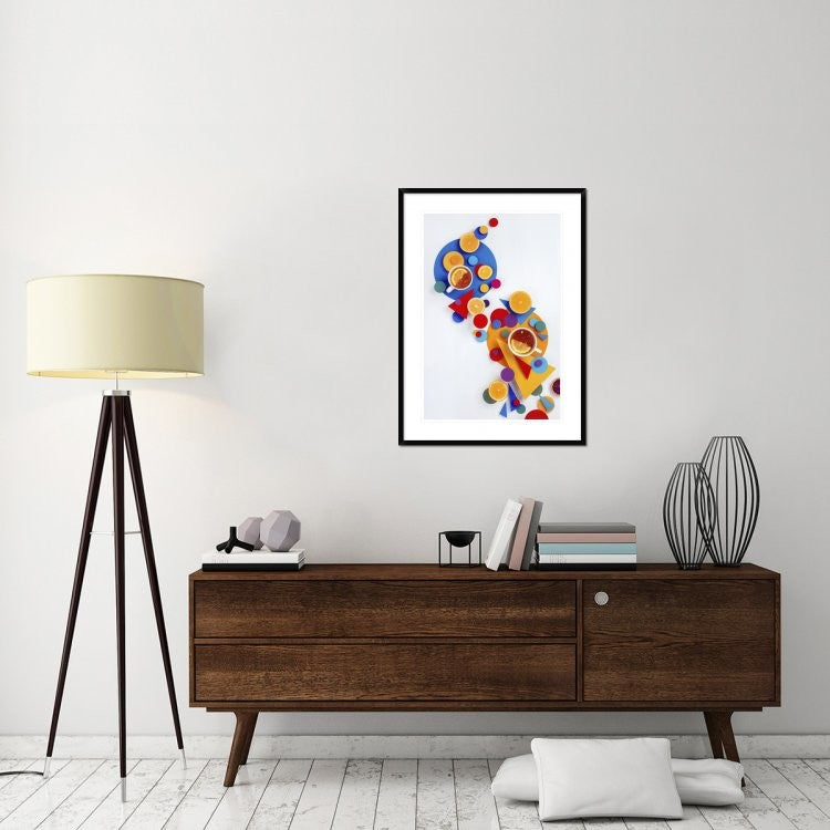 "Suprematic Tea Party" Framed Digital Print by Dina Belenko, 28"x38"