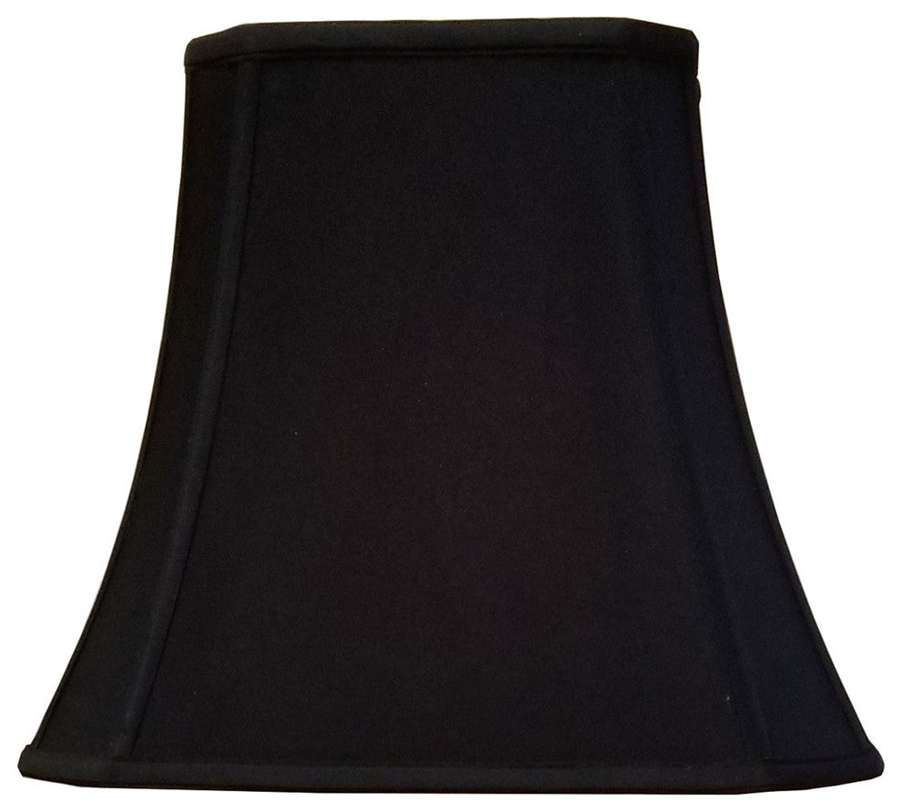 Royal Designs Rectangle Cut Corner Lamp Shade, Black, 10x18x13.25