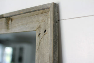 Rustic Mirror, Lighthouse Style Barnwood With Raised Edge, 30"x40"