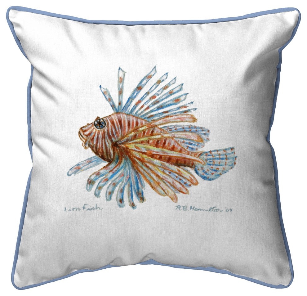 Lion Fish Guest Towel Large Indoor/Outdoor Pillow 18x18