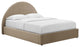 Resort Performance Velvet Arched Round King Platform Bed, Taupe