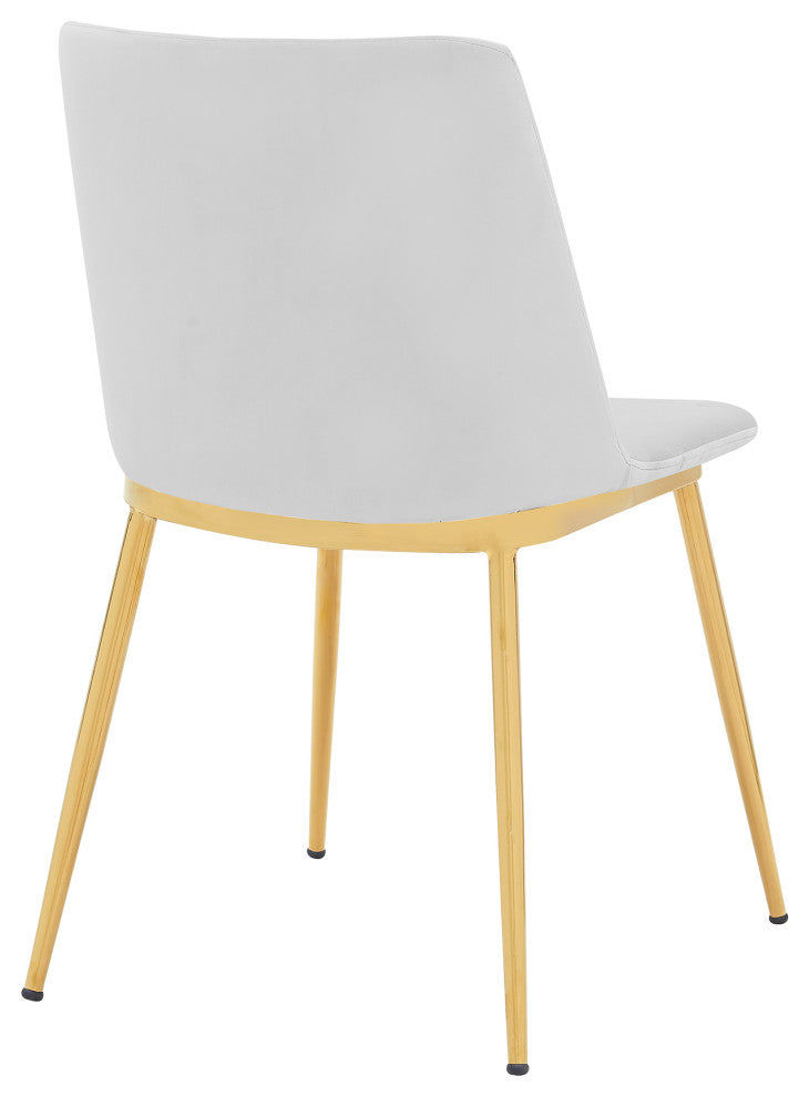 Messina White Velvet 7-Piece Rectangular Dining Set