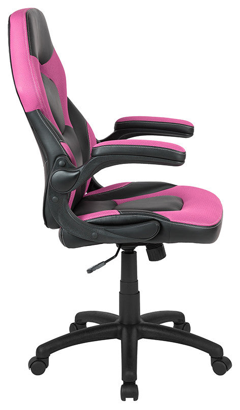 X10 Ergonomic Gaming-Office-Computer Adjustable Swivel Chair-Flip-up Arms, Pink