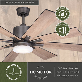 Crawford 60" Ceiling Fan, Dark Nickel