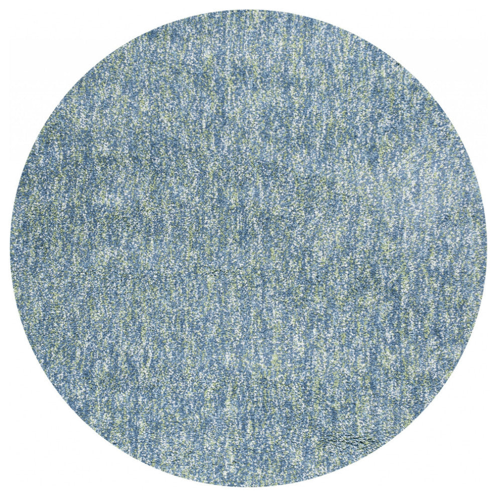 8' Round  Polyester Seafoam Heather Area Rug