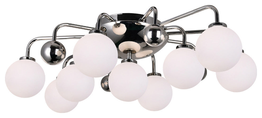 Element 9 Light Flush Mount With Polished Nickel Finish