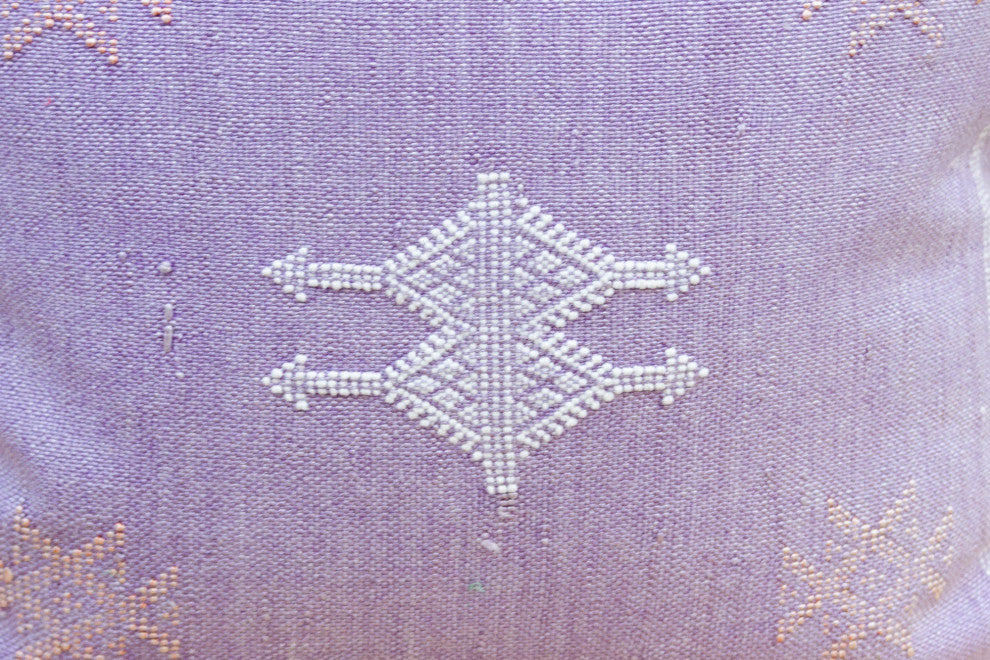 Lavender Moroccan Silk Rug Pillow