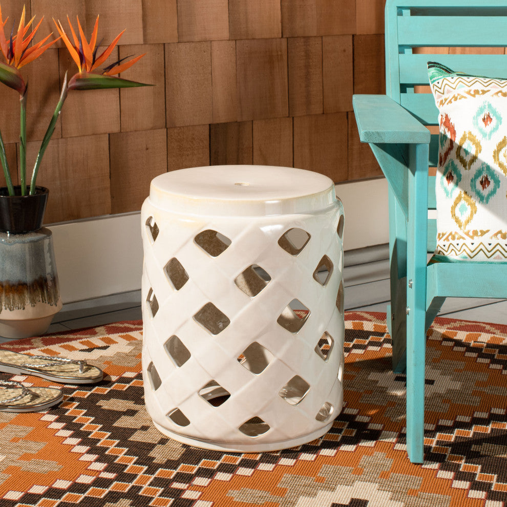Safavieh Betli Garden Stool, Cream
