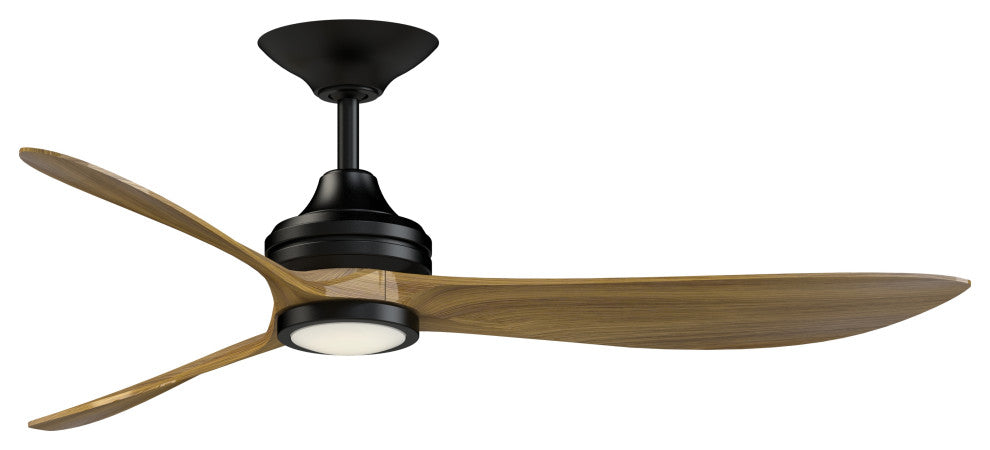 Aviara 60" Indoor/Outdoor Fan With LED Light Kit Black/Koa Blades
