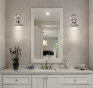 June Metal Shade Sconce, Nickel, 1-Light