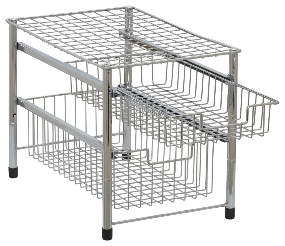 Two Basket Sliding Cabinet Organizer
