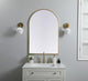 Metal Frame Arch Mirror 27X40 Inch, Brass