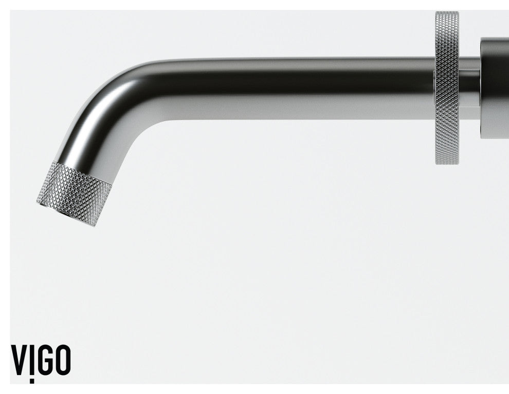 VIGO Cass 3" H 2-Handle Wall Mount Bathroom Faucet, Brushed Nickel