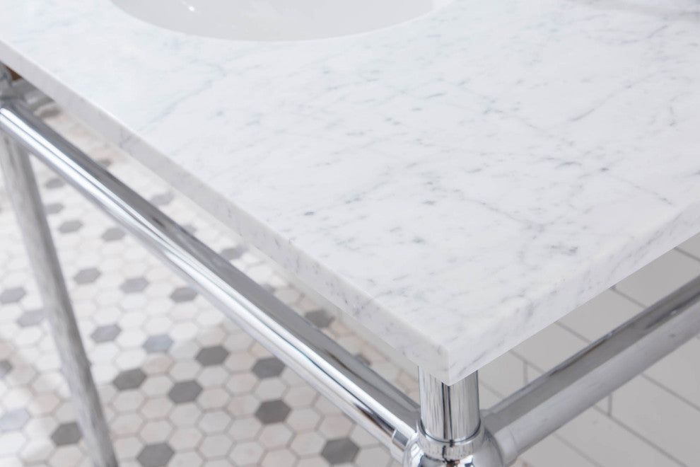 Embassy 72" Wide Double Wash Stand, P-Trap, Countertop With Basin, Faucet