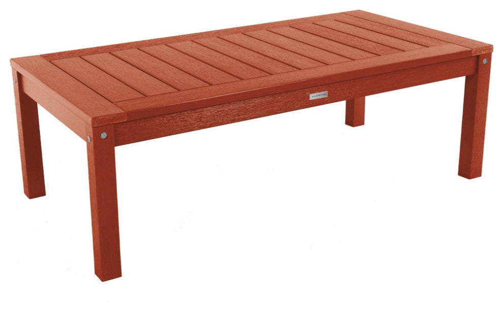 4' Weatherly Bench, Chairs, Conversation Table, 4-Piece Set, Rustic Red