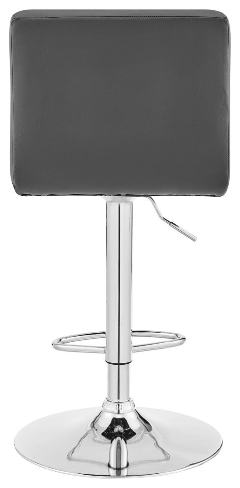 Duval Adjustable Gray Faux Leather Swivel Bar Stool